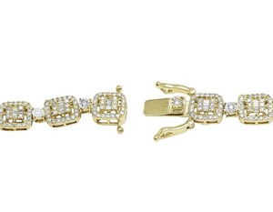 Hip Hop Luxury Baguette & Round Moissanite Diamond Studded <b>Iced</b> <b>Out</b> S925 Silver Tennis <b>Chain</b> Necklace for Men - Product Image 2