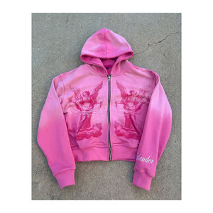 Sweat à capuche pour homme de haute qualité, 100% coton, coupe classique, écologique, coupe-vent, en molleton épais, épaules tombantes, imprimé DTF effet soleil, 400g - Product Image 1