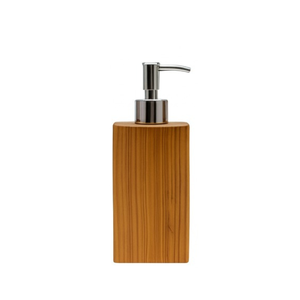ARTERRA Distributeur de savon de salle de bain de luxe moderne, durable et écologique, en bois de teck, flacon de lotion liquide pour les mains en acier inoxydable - Product Image 6