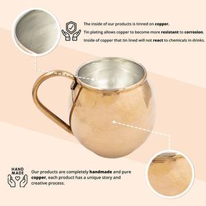 Nouvel Arrivage Tendance : Tasse Moscow Mule en Cuivre, Tasse en Cuivre Faite à la Main, Verre en Cuivre Mignon, Cadeau en Cuivre - Product Image 6