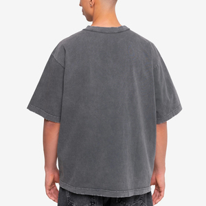 เสื้อยืดโอเวอร์ไซส์ผู้ชาย สไตล์คลาสสิก สตรีทแฟชั่น ผ้าคอตตอนหนานุ่ม ทรงหลวม ระบายอากาศได้ดี ใส่สบาย คอกลม ใส่ได้ทุกวัน รับผลิตแบบ OEM ODM - Product Image 4