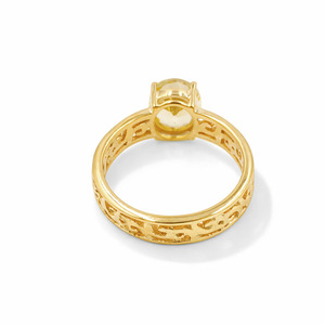 Anillo de Diseño en Plata de Ley 925 con Aguamarina Amarilla de Corte Ovalado, Bañado en Oro y Rodio, Joyería de Moda - Product Image 5