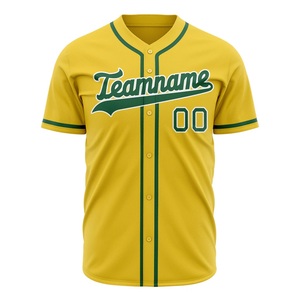 Camiseta de Béisbol Personalizada para Hombre, Amarillo Verde, Nombre del Equipo 00, Impresión Serigrafiada, Absorbe la Humedad, Manga Corta, Corte Regular - Product Image 3
