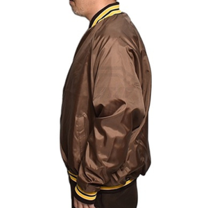Customizable Satin Baseball Varsity <b>Jacket</b> with Embroidered Patches <b>Men</b> Long Sleeve College <b>Jacket</b> for Winter <b>Cheap</b> Price OEM - Product Image 4