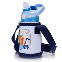 BORGE Kids Thermos Mug Baby Duck Billed Straw 316 Frasco de vacío de acero inoxidable 400ML Niños Thermos Botella de agua