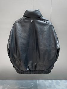 Chaqueta de Cuero Oversize para Hombre, Nueva Tendencia 2024, Estilo Biker, Chaqueta Bomber de Cuero Sintético, Cuello Alto, Resistente al Viento - Product Image 4
