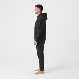 Ensemble de sport pour homme, couleur unie, sweat-shirt chaud d'automne et d'hiver, pull sport ample à capuche - Product Image 2