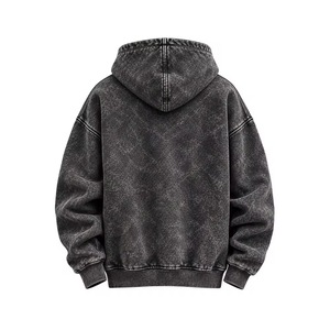 Men's <b>Oversized</b> Acid Wash Hoodie <b>Vintage</b> Raglan Sleeve <b>Sweatshirt</b> with Front Pocket - Product Image 5