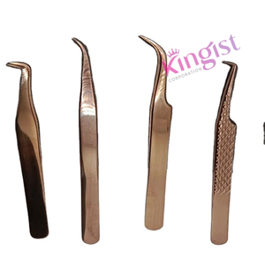 Ensemble de pinces à épiler professionnelles pour extensions de cils, antidérapantes, prise parfaite, pointes lisses, en acier inoxydable, anti-magnétiques - Product Image 1