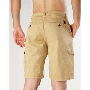 Pantalones Cortos Cargo Color Caqui para Hombre, Cintura Media, Cierre de Botones, Color Sólido, Tela Oxford, Estilo Casual, Transpirables, con Bolsillos, Largo Bermuda - Product Image 6