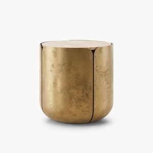 Table d'appoint en métal de forme ronde, design chic, qualité antique, taille personnalisée, en aluminium et laiton - Product Image 5