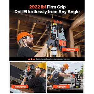 Trapano Magnetico da 1550 W con Diametro di Foratura di 2,4 Pollici, 2922 Lbf di Potenza, Cono Morse, Velocità Regolabile 0-600 RPM per Varie Applicazioni - Product Image 4