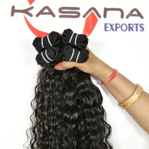 Extensiones de cabello humano de onda profunda de doble trama, máquina de fabricación mayorista sin procesar alineada con cutícula de color natural indio - Product Image 5
