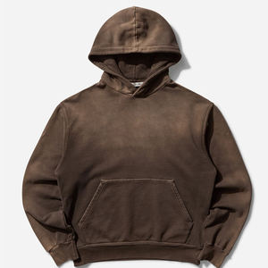 Sweat à capuche personnalisé vintage vieilli pour homme, effet délavé à l'acide, 100 % coton, écologique, séchage rapide, respirant, avec poches - Product Image 1