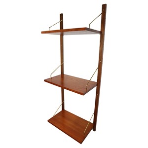 Luxury Exotic Wood Wall Shelf with Brass Accents - Teak Wood | Wholesale - Product Image 1