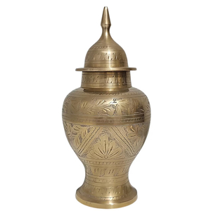 Creative Handcrafted Brass Made Gold Color Bold Shape Engraving Design Decorative Ginger Jar Best Selling Ginger <b>Storage</b> Jar - Product Image 1
