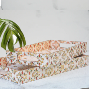 Plateau de rangement multifonctionnel en bois naturel fait à la main, compatible lave-vaisselle, pour aliments, boissons, vaisselle, salle de bain, cuisine, bureau, maison, bureau - Product Image 2