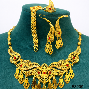 2024 Best Buy 24K chapado en oro estilo Vintage fabricante indio inspirado conjuntos de joyería de moda Comoras Mayotte-regalo de cobre listo - Product Image 4