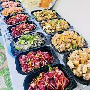 Custom printed Eco-friendly Factory 1-2-4Compartments Disposable Plastic Food Container with Lid Black Color Take Away lunch <b>box</b> - Product Image 3