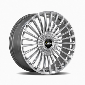 Jantes de voiture LS8194 avec rayons radiaux argentés denses et ouvertures fines - Product Image 1