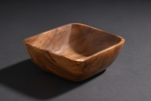 Unique Rounded Square Design Wooden Serving <b>Bowl</b> Walnut Finish <b>Mango</b> <b>Wood</b> <b>Bowl</b> Featuring Soft Corners - Product Image 2