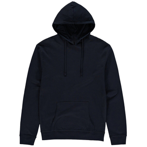 Sweat-shirt à capuche en molleton de coton noir pour homme, coupe classique, couleur unie, avec poche et cordon de serrage - Product Image 3