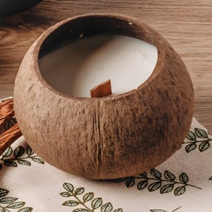 Low Price Home Decor Luxury Scented <b>Candles</b> Private Label Vietnam Eco Product Handmade <b>Candle</b> in Coconut Shell Bowl - Product Image 1