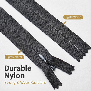 Black Open-End <b>Plastic</b> Zipper Non-Lock <b>Slide</b> for Garment Use High Quality Close-End Nylon Zipper Heavy Duty Garment Dress Skirt - Product Image 4
