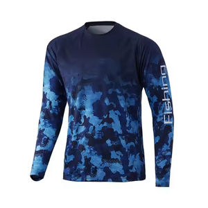 Chemises de pêche personnalisées avec logo, imperméables, antibactériennes, respirantes, UPF 50, coupe-vent, manches longues, séchage rapide, unisexes, service OEM - Product Image 1