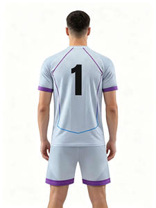 Conjunto de Camiseta de Fútbol para Hombre con Número 1, Cuello en V, Manga Corta, Transpirable, Uniforme de Poliéster para Adultos, Todas las Temporadas - Product Image 2