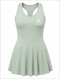 Robe de tennis pour femmes, sans manches, col en V, 100% polyester, séchage rapide, respirante, avec short intégré, sport - Product Image 2