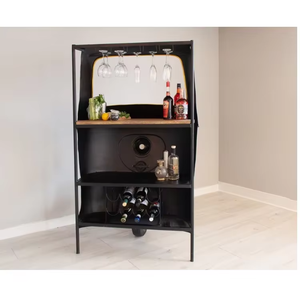 Barra de bar estilo tuk-tuk inspirada en la industria ferroviaria con amplio almacenamiento y estantes de exhibición para bebidas, proveedor indio. - Product Image 2