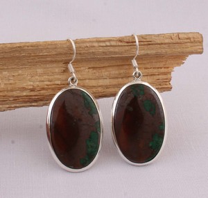 Wholesale Natural Jasper 925 <b>Sterling</b> <b>Silver</b> <b>Dangle</b> <b>Earrings</b> Earthy Pattern Gemstone Drop <b>Earrings</b> High Quality Jewelry - Product Image 3