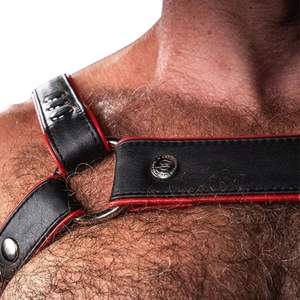 Arnés de Pecho de Piel Sintética para Hombre, Rojo, Ajustable, de Primera Calidad, Disfraces Sexys, Ropa de Club, Arnés Corporal - Product Image 4