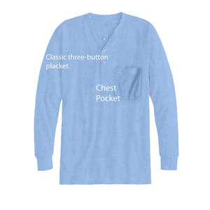 Camiseta Henley de diseño transpirable y textura suave para uso diario, cómoda camiseta Henley para hombre - Product Image 5