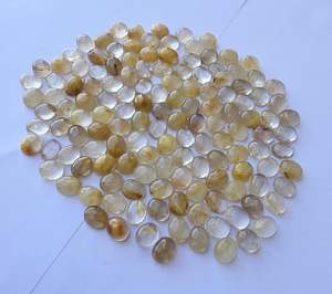Natural Golden Rutile Cabochon Oval Flat Back Gemstone For Jewelry Making <b>Healing</b> <b>Crystal</b> Gemstone - Product Image 3