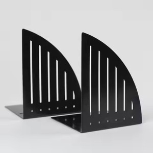 Durable Metal Bookends Strong <b>Book</b> Holder Non Slip <b>Book</b> Stopper Office Desk Shelf Organizer - Product Image 5