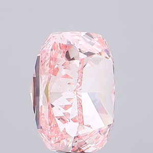 Diamant synthétique rose vif fantaisie, taille coussin exclusive, cultivé en laboratoire, polissage excellent, pierre précieuse pour la création de bijoux - Product Image 2