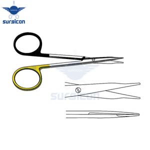 กรรไกรสแตนเลสเกรดพรีเมียม Steven Scissors ขนาด 10 ซม. / 4 นิ้ว ใบมีดตรงปลายทู่ ใบมีดเดี่ยวแบบหยัก ตัดได้คมกริบ รุ่น TC สำหรับงานผ่าตัด - Product Image 5