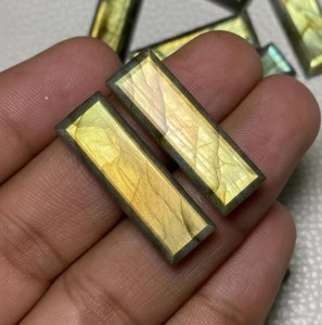 Piedra Preciosa Natural de Labradorita Multifuego, Corte Esmeralda 25x10mm, Piedra Suelta para Suministro de Joyería al por Mayor, Grado AAA - Product Image 3
