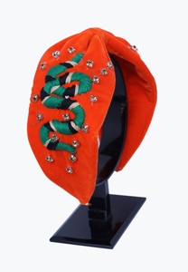 Perfect for Casual Wear Parties Vacations Gifting and Boutique Collections Orange, Green & Black Knot Hairbands Women and Girls - Product Image 1