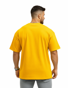 Camiseta de Algodón Grueso de Alta Calidad con Estampado Gráfico 'Jesus Is Still King' para Hombre, Estilo Urbano Cristiano, Hombros Caídos, Color Amarillo - Product Image 4