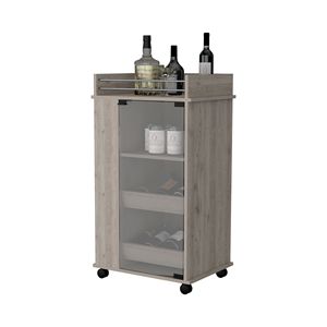 Grigio chiaro salice parco porta porta porta porta porta con supporto bottiglia e ruote per bevande Set di servizio - Product Image 5