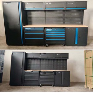 Conjunto de Gabinetes Modulares de Hierro para Herramientas con Panel Perforado y Cerradura con Llave - Muebles de Almacenamiento Industriales Modernos para Garaje Comercial OEM/ODM S100-7824 - Product Image 6