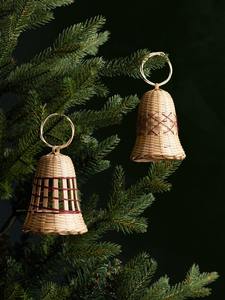 Clochettes en rotin et bambou écologiques pour décorations suspendues de sapin de Noël, ornements de Noël tissés de haute qualité fabriqués au Vietnam - Product Image 2