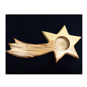 Portavelas rústico de madera, hecho a mano con madera natural maciza, para difundir una cálida y relajante luz de velas en espacios acogedores. - Product Image 1