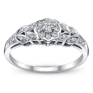 แหวนเพชรโซลิแทร์สุดโรแมนติกสำหรับทุกเพศทอง14K 18K ประดับเพชรสีขาวกลมของขวัญแต่งงานได้รับการรับรอง - Product Image 2