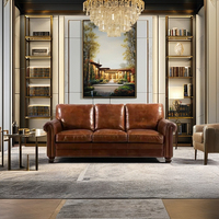 Canapé convertible moderne en cuir véritable Blue Ocean, en forme de L, pour salon, une place, style américain, meubles de maison, villa