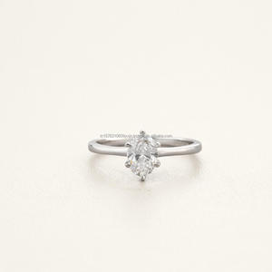 Oval Cut Lab Grown Diamond <b>Solitaire</b> <b>Ring</b> in 925 Sterling <b>Silver</b> Classic Engagement Promise Fine Jewelry Gift - Product Image 4