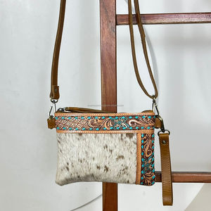 Nouveaux sacs à main en cuir véritable faits à la main, à porter au poignet ou en bandoulière, mode luxe, cuir de vache à poils, mini sacs pour femmes - Product Image 4